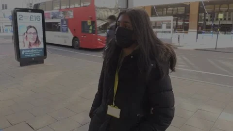 British public react to Harry and Meghan's interview with Oprah Stock Footage 154686586