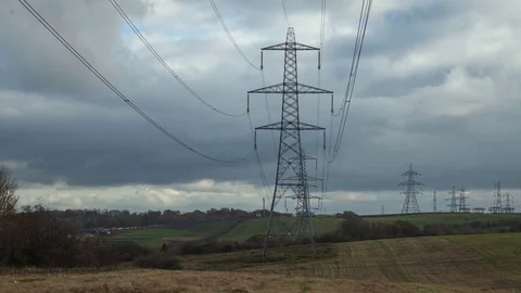 British Pylon Stock-Footage 97526875