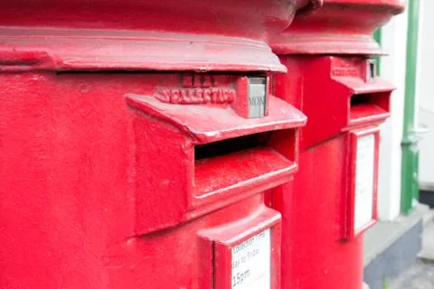 British red mail boxes Stock Photos