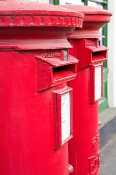 British red mail boxes Stock Photos