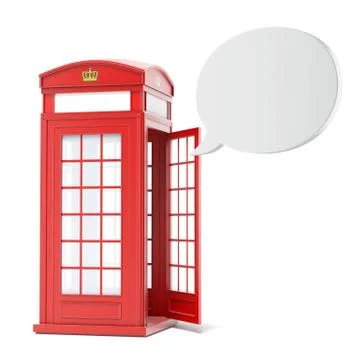 British red phone booth with speech bubble Stock Illustration