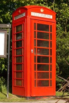British red telephone booth Foto stock