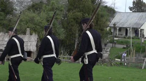 British regiment 65 marching slow motion Stock Footage 11801180