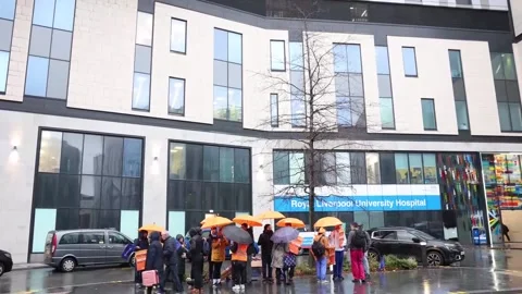 British resident doctors begin new five-day strike, Liverpool, GB - 14 Nov 2025 Stock Footage 321130496