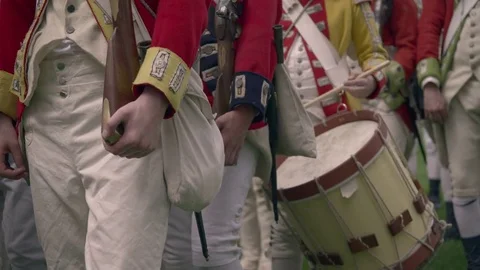 British Revolutionary War army marching Stock Footage 75252389