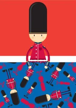 British Royal Guard and Pattern Stock Illustration