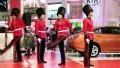 British royal guardsmans on yearly automotive-show SIA 2012 in Kiev, Ukraine HD Footage
