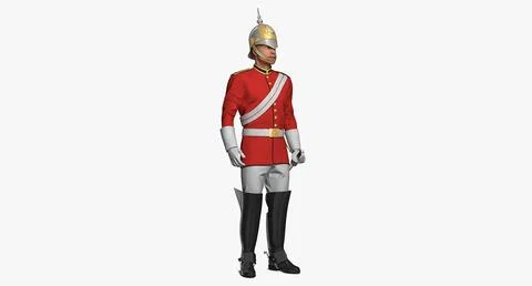 British Royal Soldier Standing Pose 3D Model