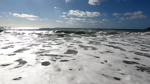 British Sea Waves Slow Motion Stock Footage 162118514