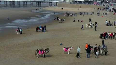 British seaside beach holidaymakers Video stock 74158640