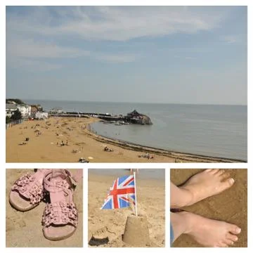 British Seaside Collage Stock Photos