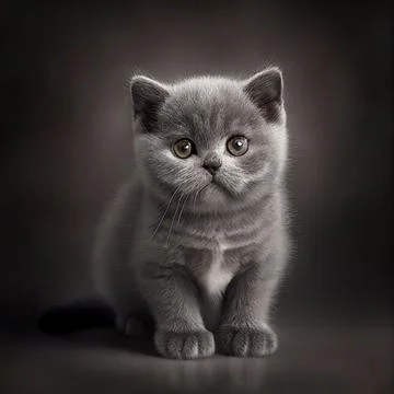 British shorthair. Portrait of a british shorthair kitten. Cat portrait Stock Illustration