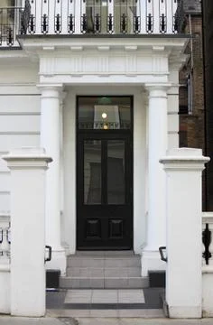British style squared front door Stock Photos