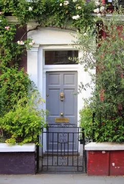 British style squared front door Stock Photos