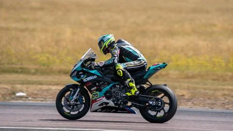 British Super Bikes Thruxton Race Circuit Sunday Race Day Stock Photos