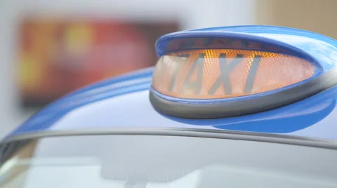 British Taxi Light On Off Stock Footage 47571265