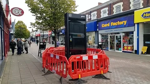 British Telecom smart digital street hub... | Stock Video | Pond5