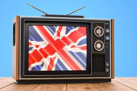 British Television concept, 3D rendering British Television concept, 3D re... Stock Photos