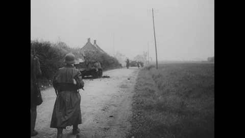 British troops surrender and German artillery fires on French fortress Stock Footage 103387158