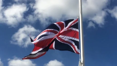 British Union flag flying. Video stock 226199354