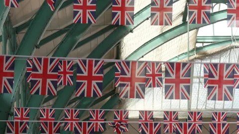 British union Jack flags bunting Vidéo 217432724