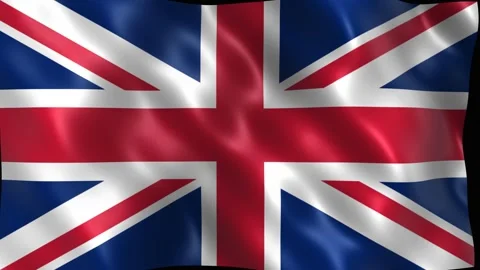 British union jack UK flag waving with realistic fabric texture. 4K Video stock 344047282