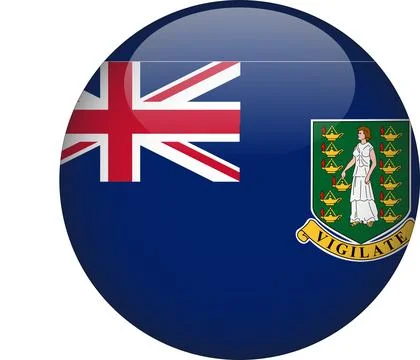 British Virgin Islands 3D Rounded Flag Vector Stock Illustration