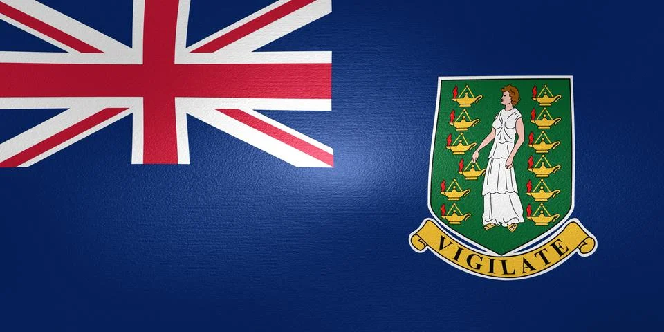 British Virgin Islands flag - a colorful flag illustration made of fine cloth Stock Illustration