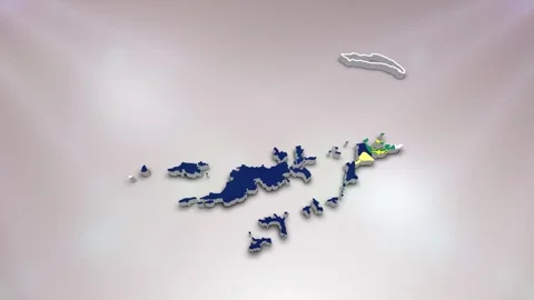 British Virgin Islands Flag on Map Stock Footage 277945857