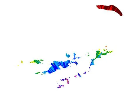 British Virgin Islands - map is designed rainbow abstract colorful pattern Stock Illustration