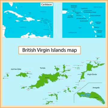 British Virgin Islands map Stock Illustration