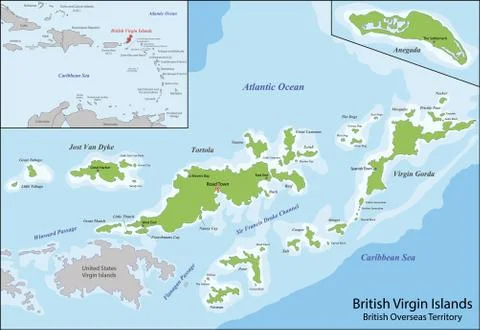 British Virgin Islands map Stock Illustration
