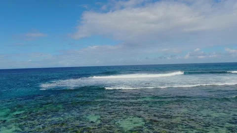 British Virgin Islands Ocean Waves Crashing on the Reef Loblolly Bay Anegada Stock-Footage 169537173