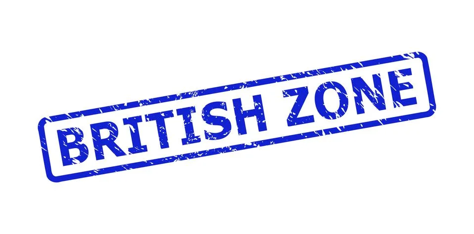 BRITISH ZONE Watermark with Rubber Surface and Rounded Rectangle Frame 스톡 일러스트