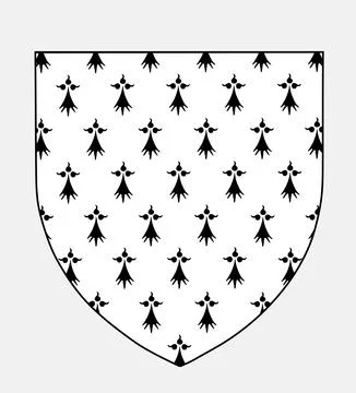 Brittany coat of arms flag vector illustration, province in France Иллюстрация