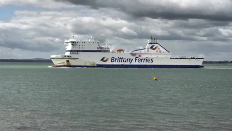 Brittany Ferries MV Cotentin ROPAX Ferry Stock Footage 303286125