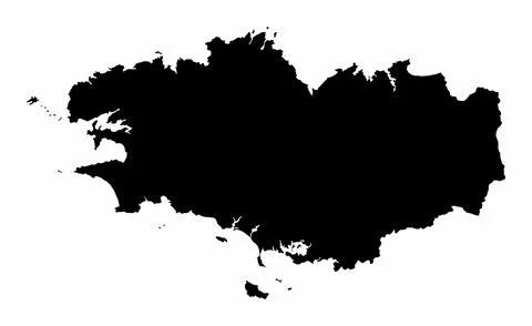 Brittany silhouette map Stock Illustration