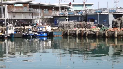Brixham Devon England. The harbour, marina, breakwater Stock Footage 133437730