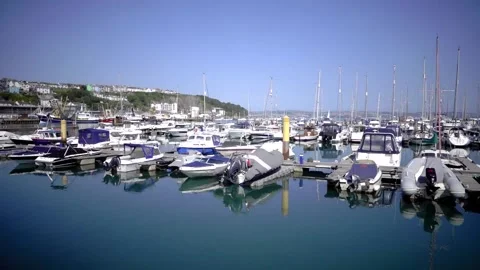 Brixham Devon England. The harbour, marina, breakwater Stock Footage 133438014