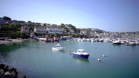 Brixham Devon England. The harbour, marina, breakwater Stock Footage 133438259