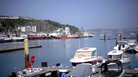 Brixham Devon England. The harbour, marina, breakwater Stock Footage 133438350
