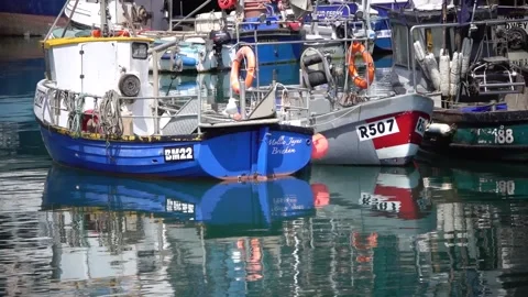 Brixham Devon England. The harbour, marina, breakwater Stock Footage 133438837
