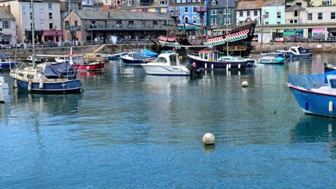 Brixham harbour on the Devon coast Stock-Footage 283272178