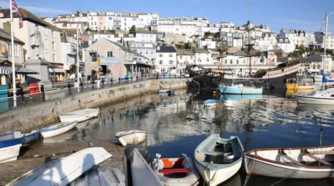 Brixham harbour Devon Stock Footage 29085505