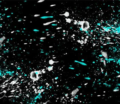 Brizgi biruza spray Splatter Texture on the black Stock-Illustration