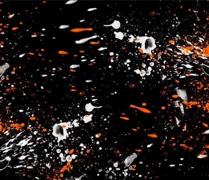 Brizgi orange Splatter Texture on the black Stock-Illustration