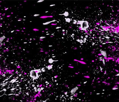 Brizgi violet Splatter Texture on the black Stock Illustration