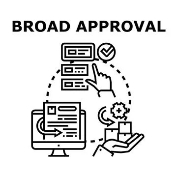 Broad approval process managing online business operations 스톡 일러스트