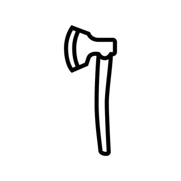 Broad axe hatchet line icon vector illustration Stock Illustration