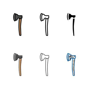 Broad axe multipack hatchet color icon vector イラスト素材